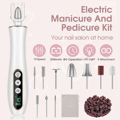 Hoxida cordless nail file portable design for salon-quality mani-pedi anywhere.