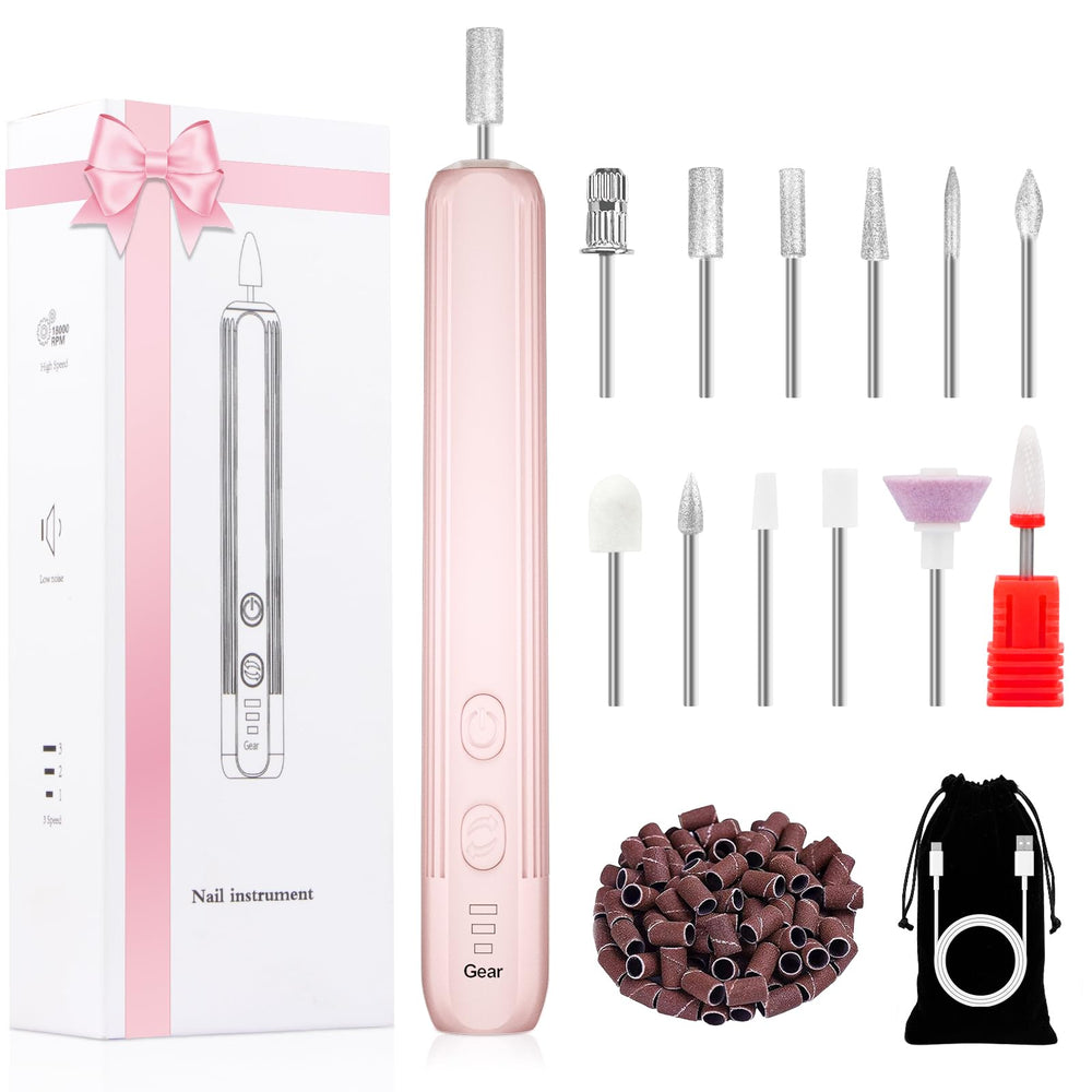 Hoxida electric nail drill cordless with 360 LED light for precise manicures at home