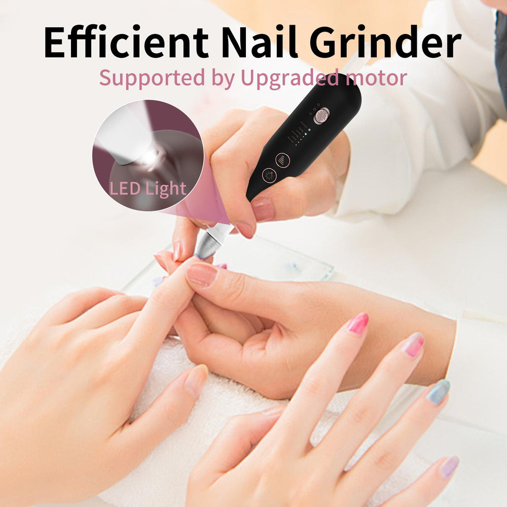 Hoxida includes nine drill bits and 100 sanding bands for versatile nail care.