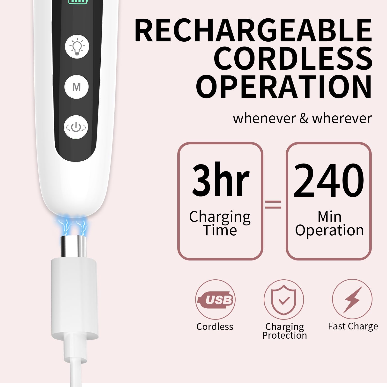 Hoxida nail drill LCD display shows power and speed at a glance.