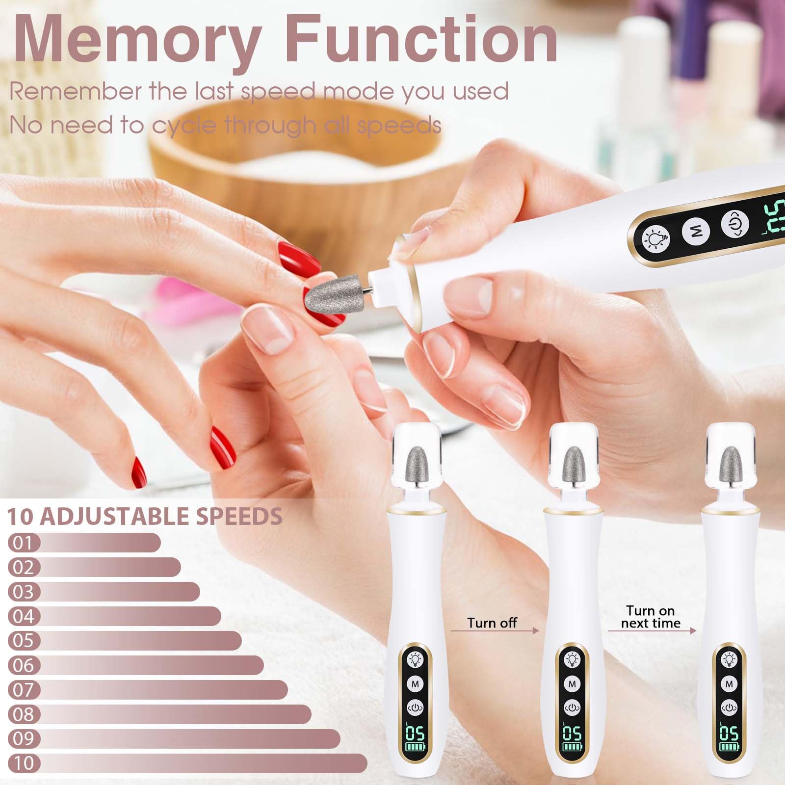 Hoxida memory modes remember last setting for efficient routine sessions.