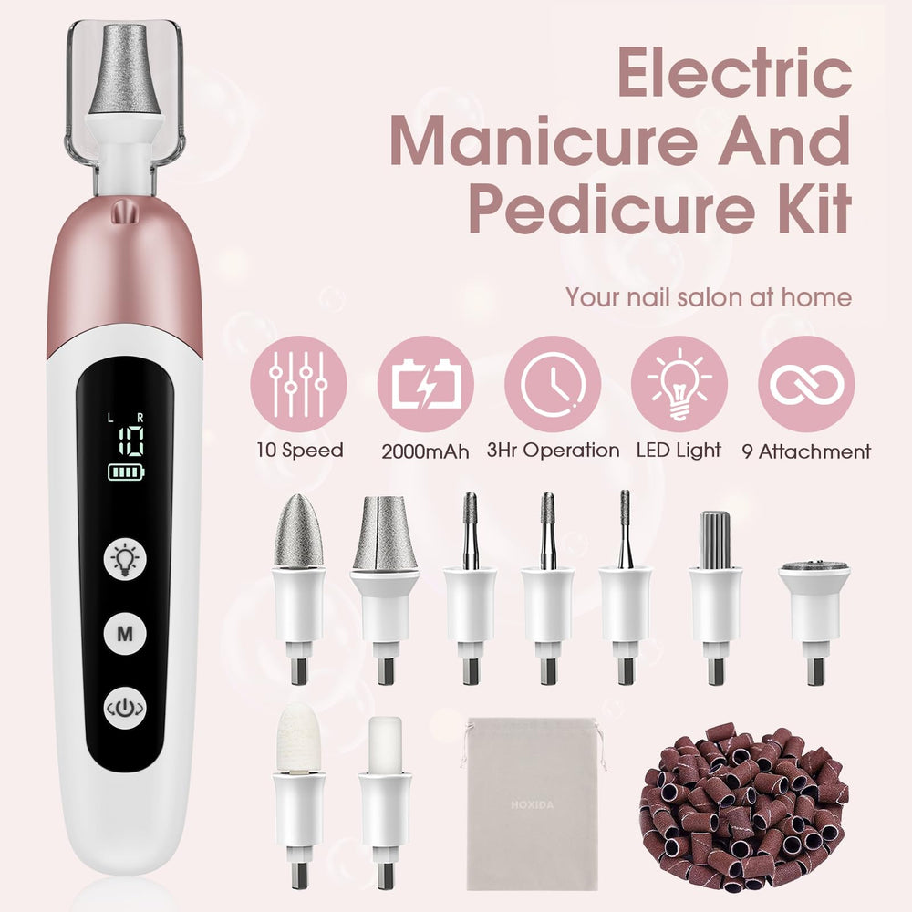 Hoxida nail drill bits interchangeable detail shows versatile shaping tools.