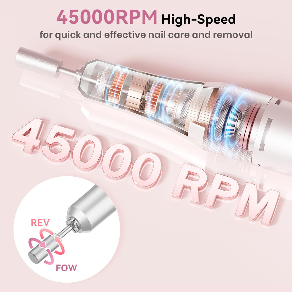 Hoxida nail drill kit with six bits enables versatile shaping and finishing.