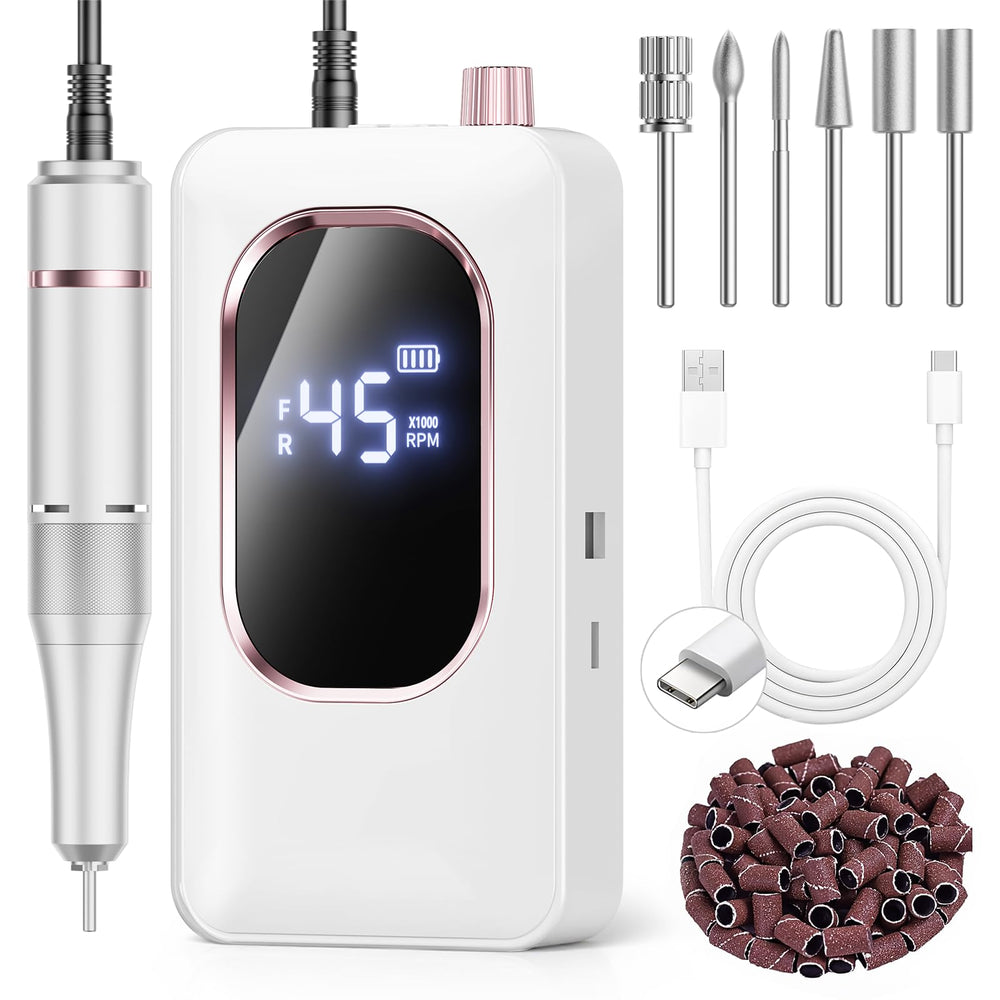 Hoxida professional electric nail drill 45000RPM for smooth acrylic and gel nail prepping.