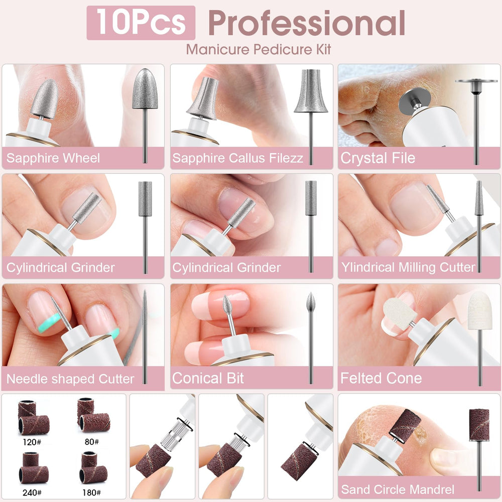 Hoxida sanding bands kit provides smooth finishes for natural and thick nails.