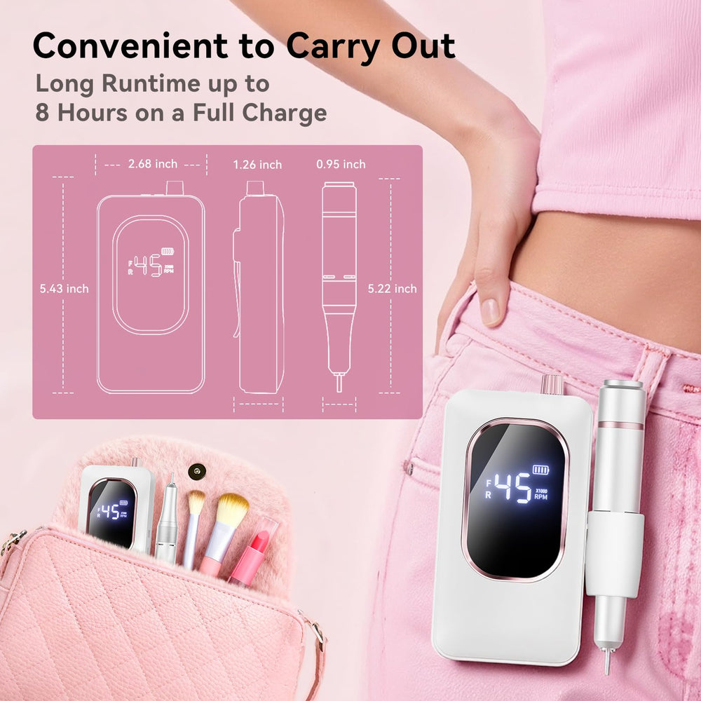 Hoxida travel-friendly nail drill kit for compact, private home manicures anywhere.