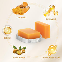 HOYEHOLA Kojic Turmeric Soap Bar on hand for quick cleansing session