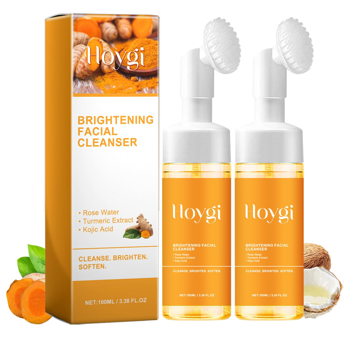 HOYGI Turmeric Face Wash Brush Closeup for daily gentle cleansing
