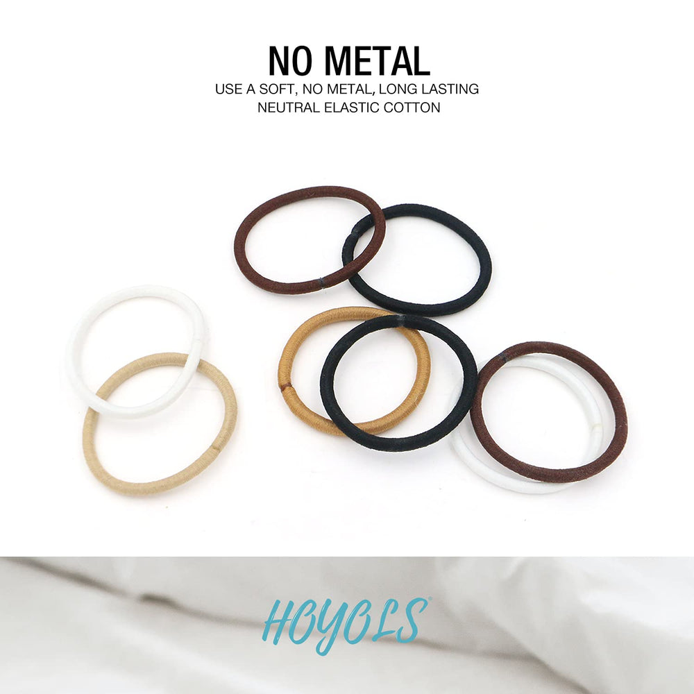 HOYOLS braided band fabric hair tie closeup highlighting durable fabric
