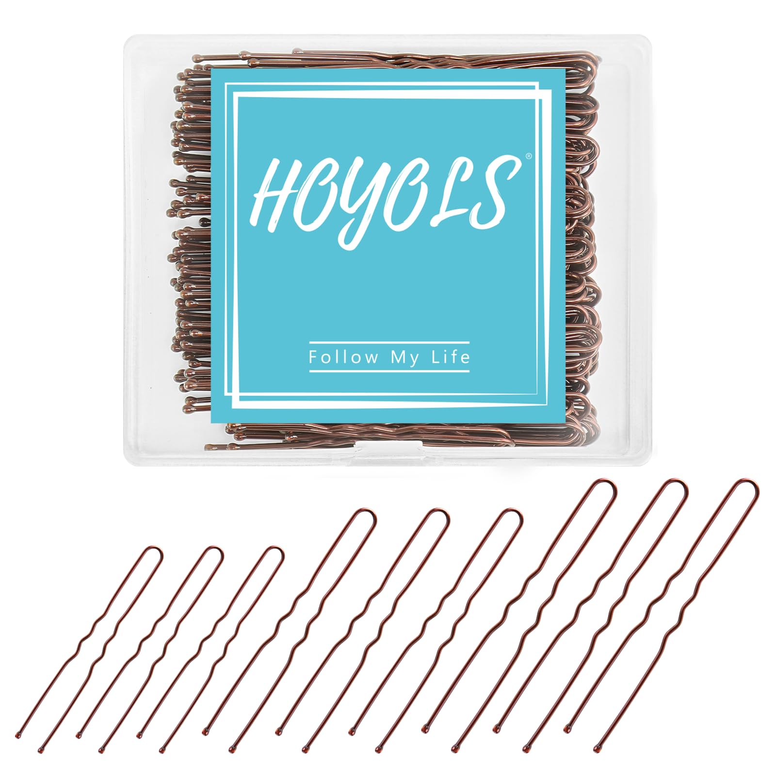 HOYOLS horquilla U marrón 5 cm para peinados firmes y fáciles de colocar.