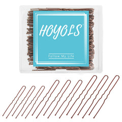 HOYOLS horquilla U marrón 5 cm para peinados firmes y fáciles de colocar.