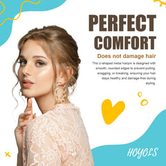 HOYOLS horquilla U marrón 6 cm ofrece agarre duradero para cualquier estilo.