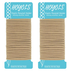 HOYOLS light blonde ponytail holders pack closeup shows soft elastic for everyday ponytails