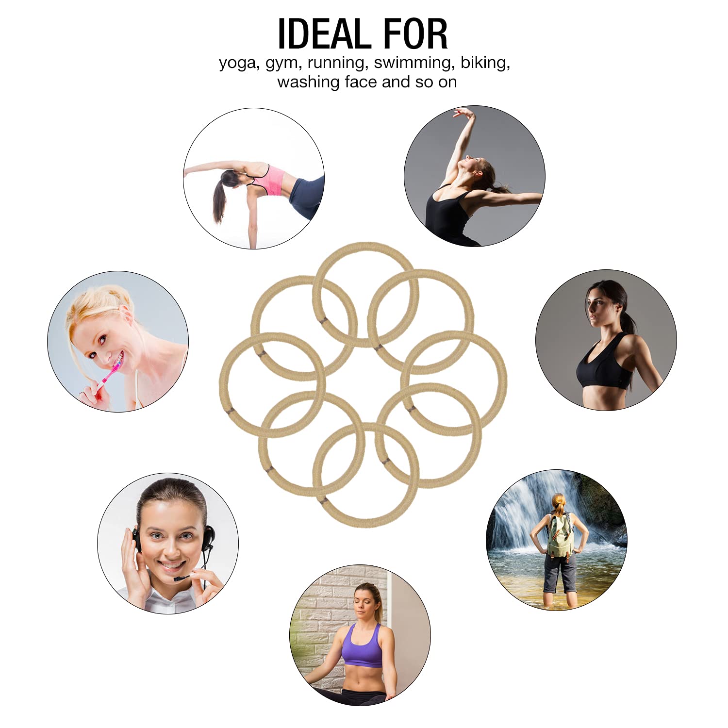 HOYOLS rubberized grip hair ties keep secure during workouts