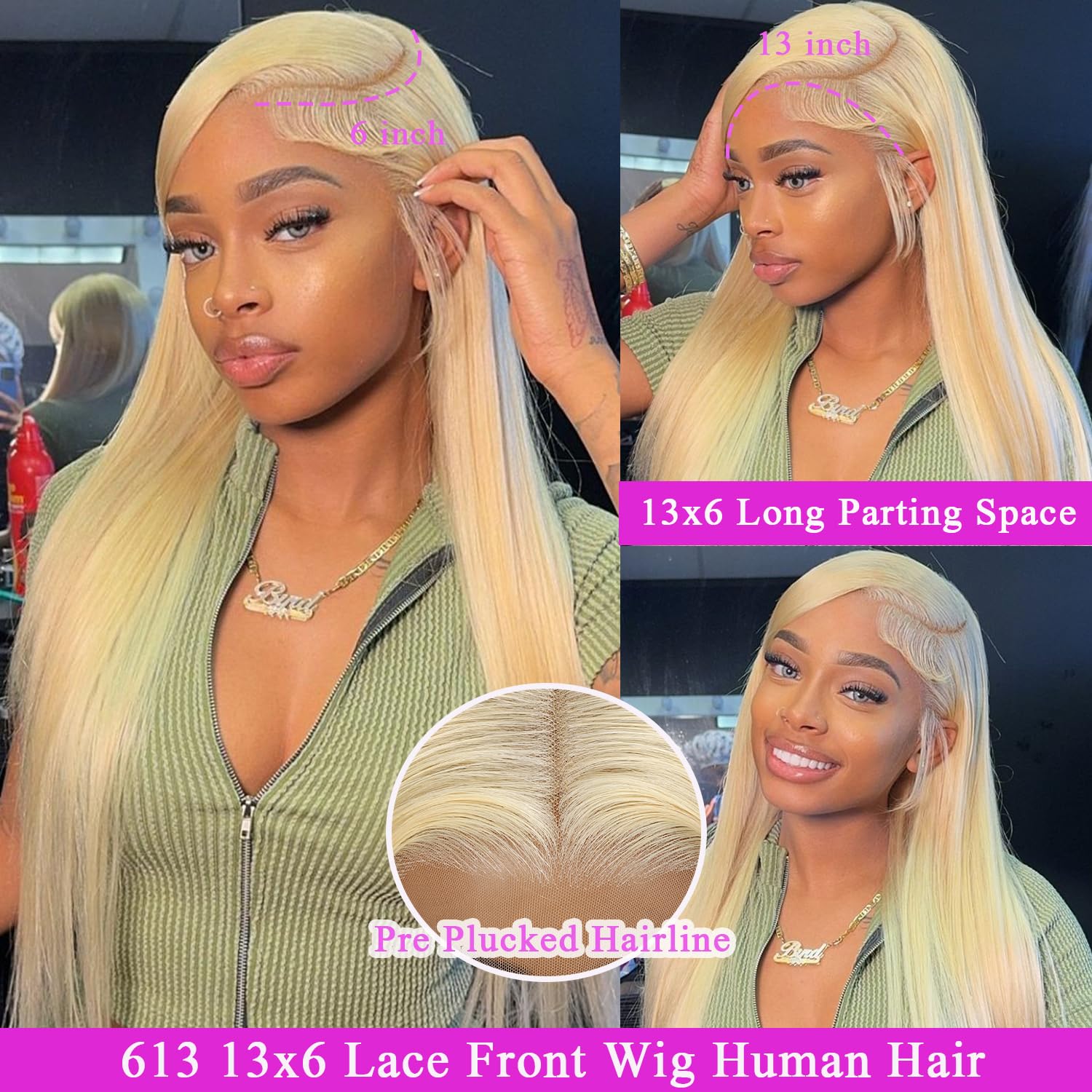 HPJIQ 613 lace-front wig snug-glueless fit supports comfortable daily wear.