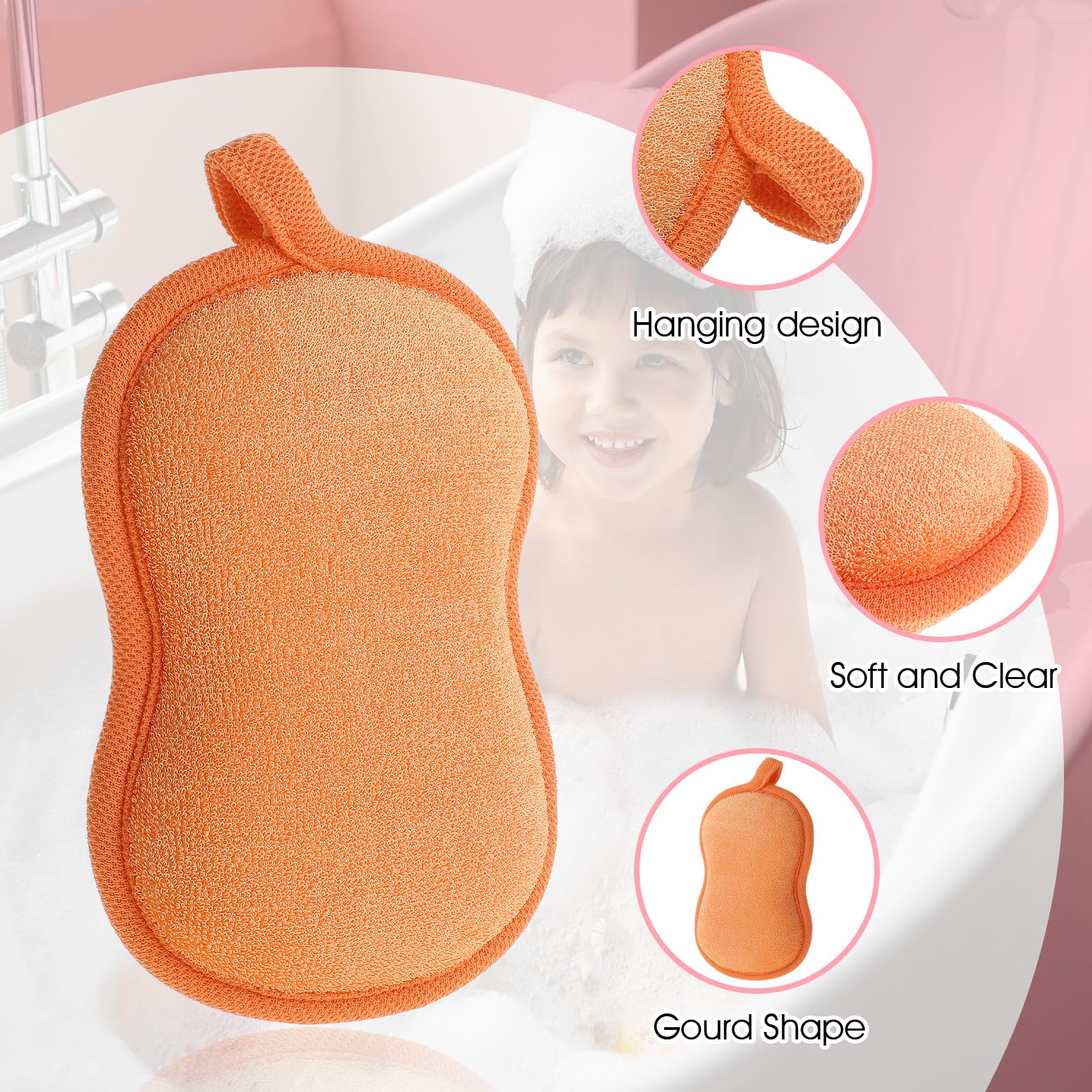 Hpmjz baby bath sponge showing exfoliating texture for mild skin cleansing