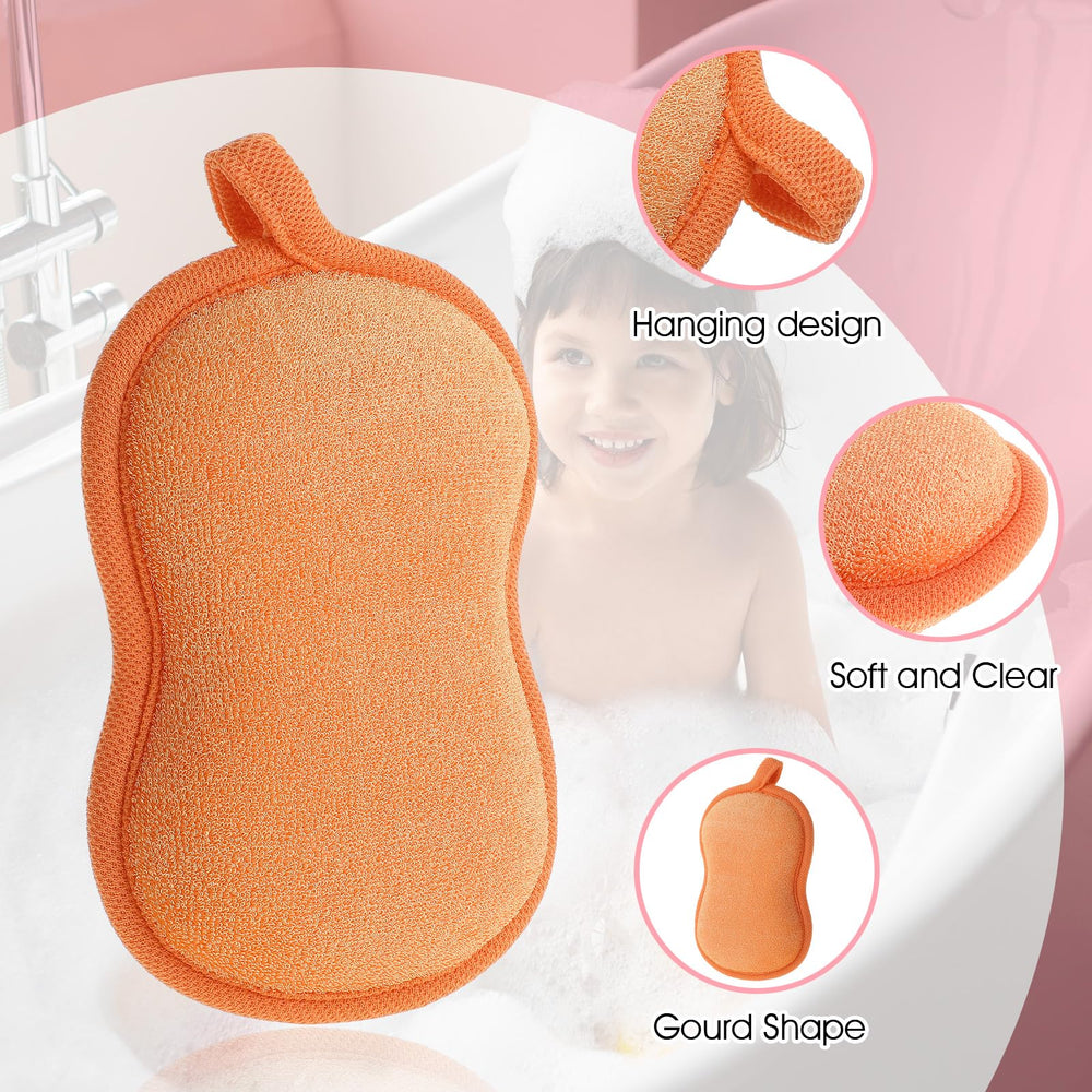 Hpmjz baby bath sponge showing exfoliating texture for mild skin cleansing