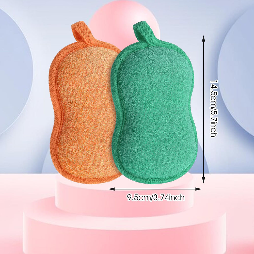 Hpmjz bath sponge demonstrating rich lather with baby wash