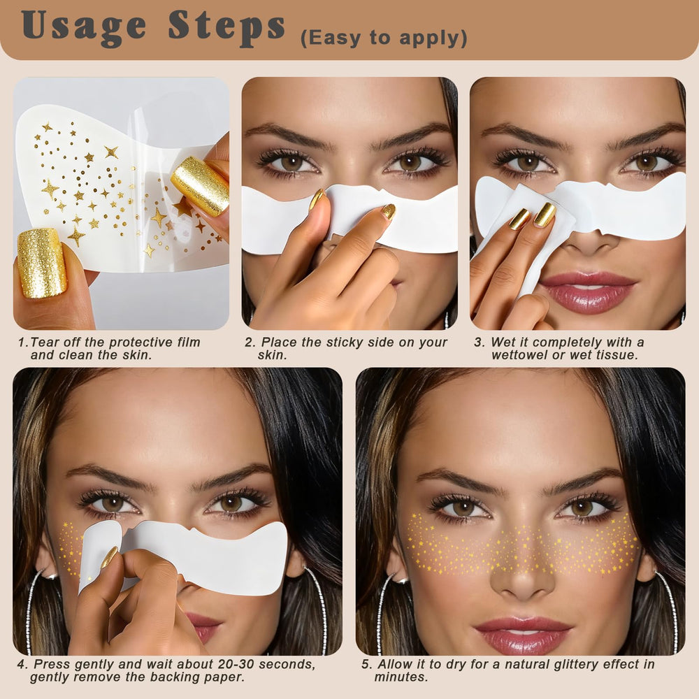 HPUCLZI glitter freckles easy removal with oil or cleanser