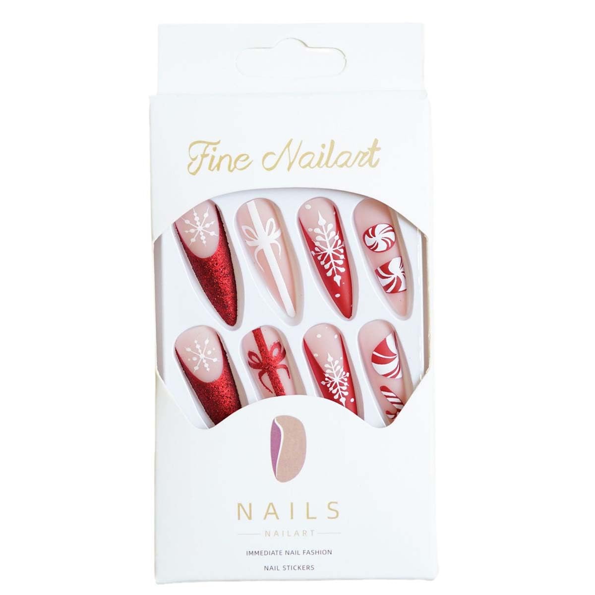 HPYFOI matte finish nails showing sleek holiday style