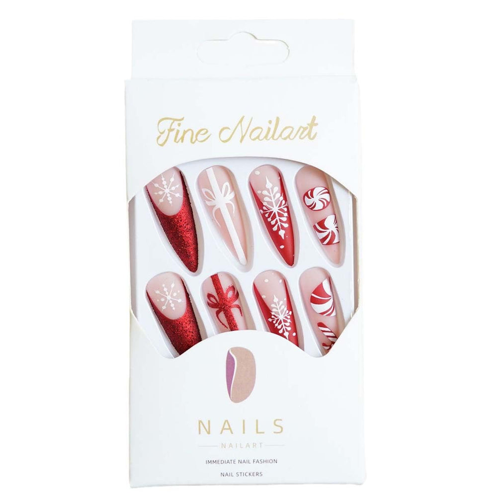 HPYFOI matte finish nails showing sleek holiday style