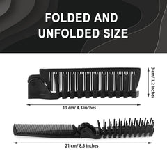 HQSLsund foldable comb open reveals full-length detangling capability.