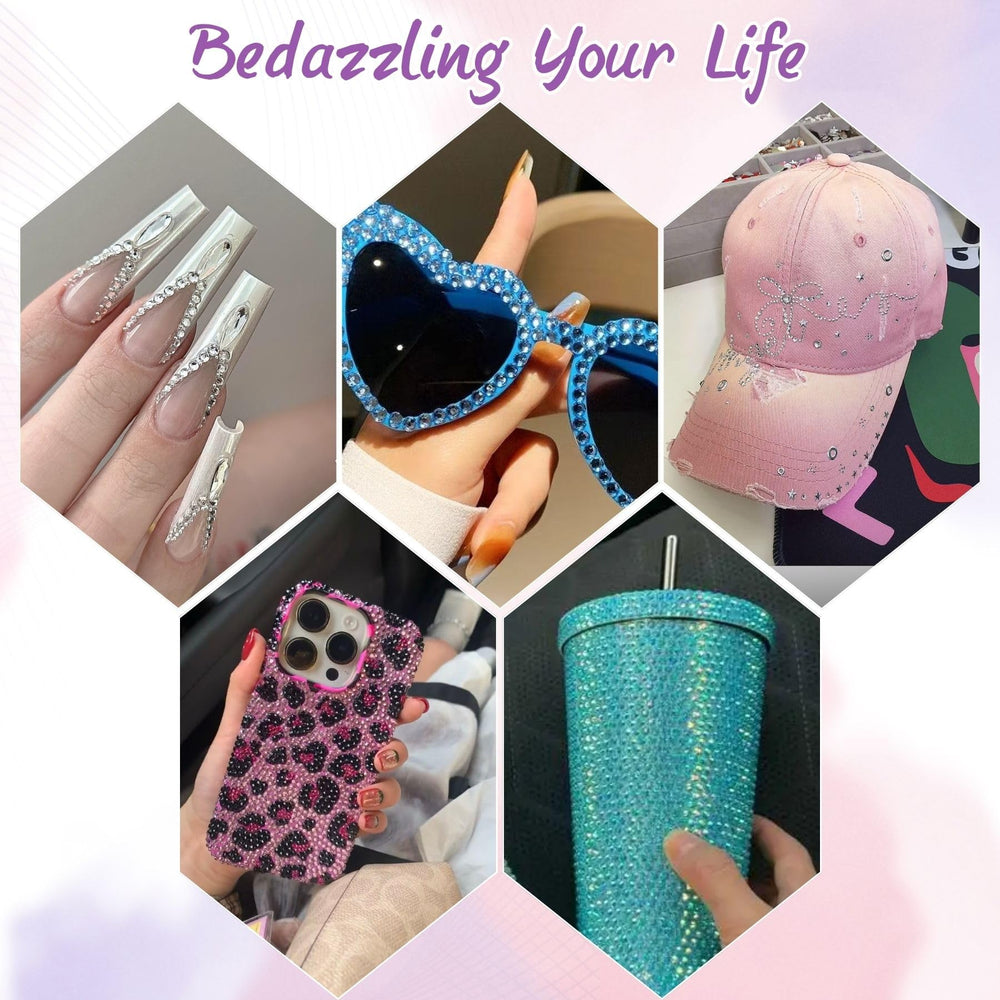 HRLbrc DIY bling ideas kit sparks creative decorating on clothes and nails