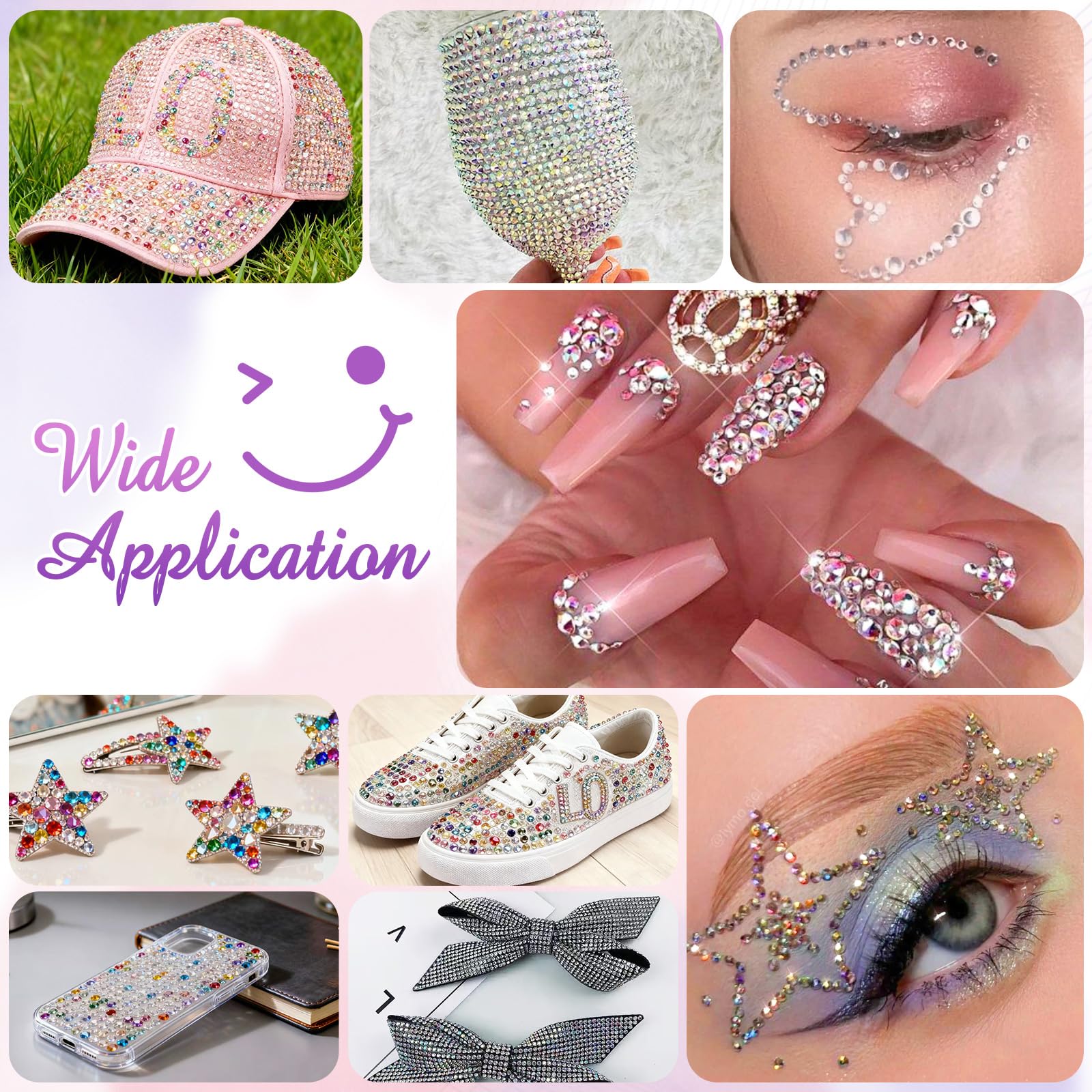HRLbrc Premium resin rhinestones are lightweight and durable with AB coating