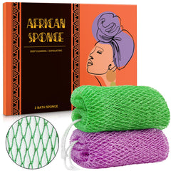 Hrsqu African Net Sponge front view highlights authentic exfoliating mesh for smoother skin.