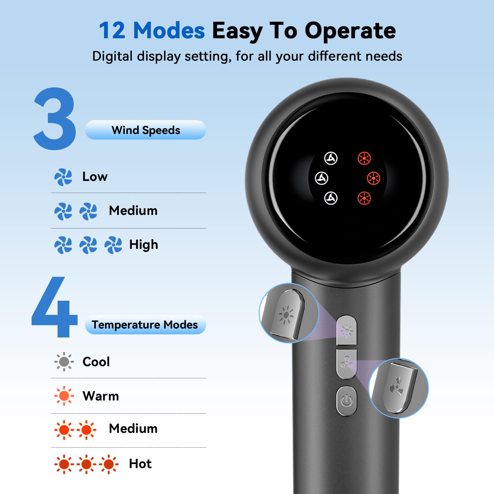 HRYCF two magnetic nozzles enable versatile curls and straight hair styling