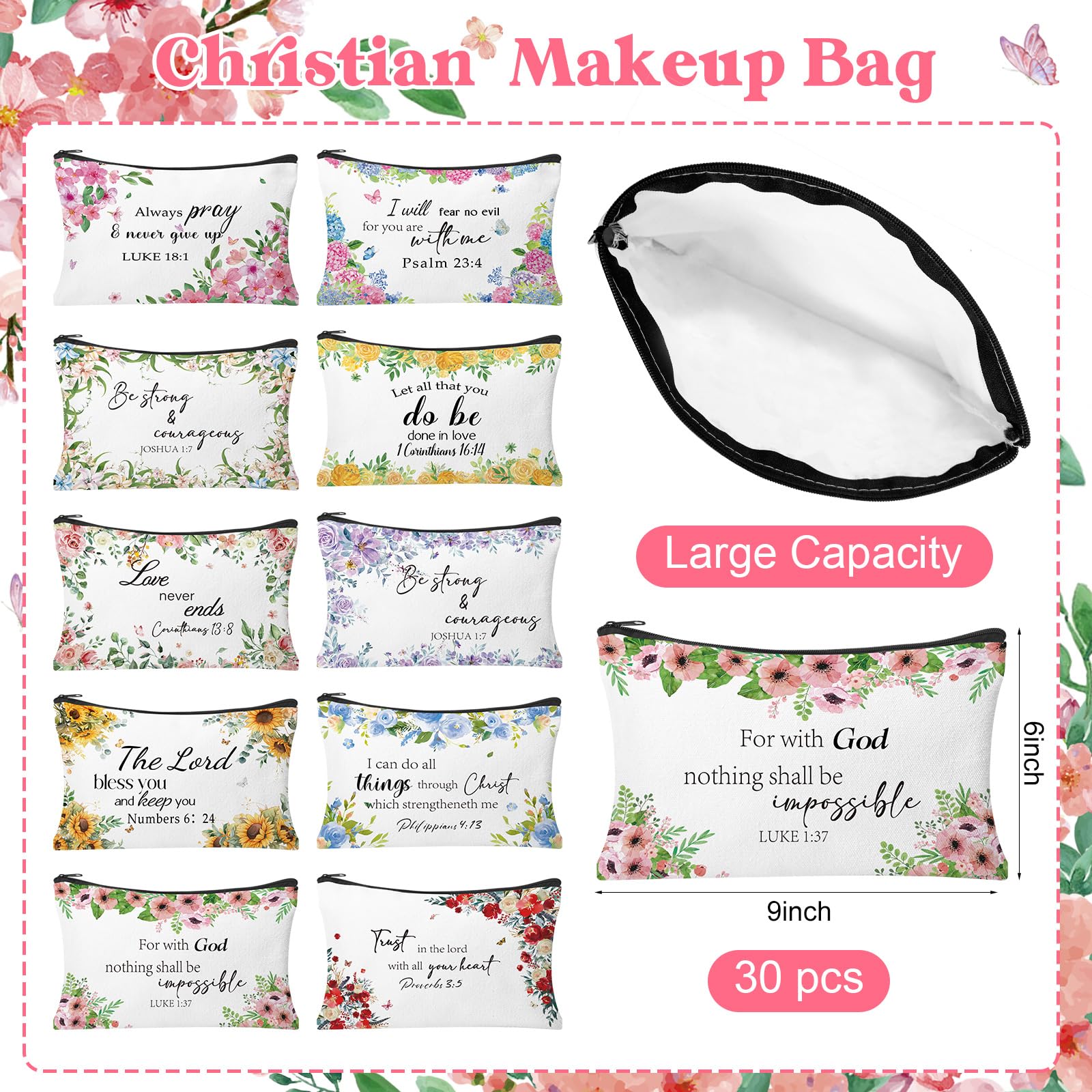 HSDSH canvas makeup bag closeup with durable zipper for daily use