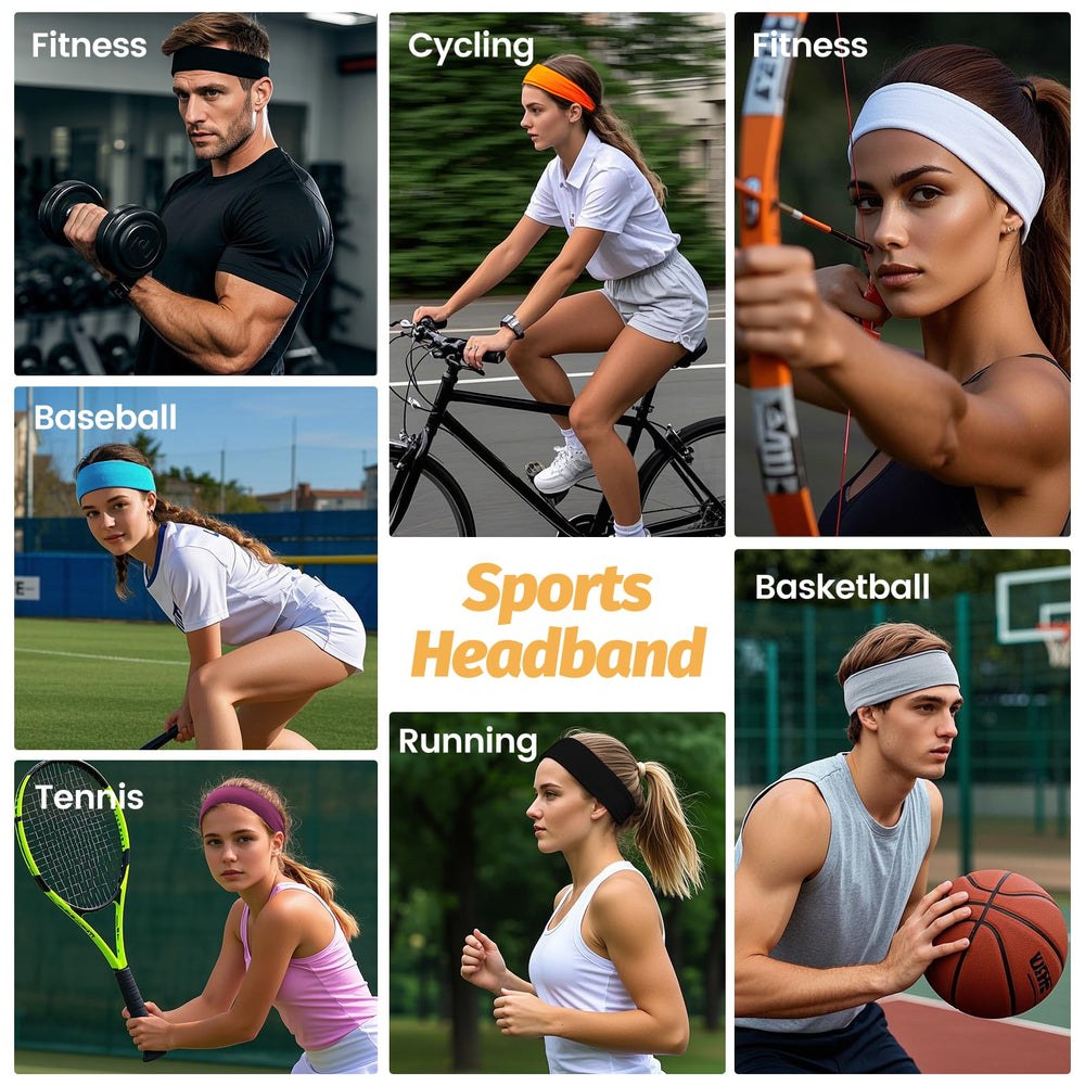 HSEM headbands black color for all-purpose, non-slip wear across sports and daily routines.