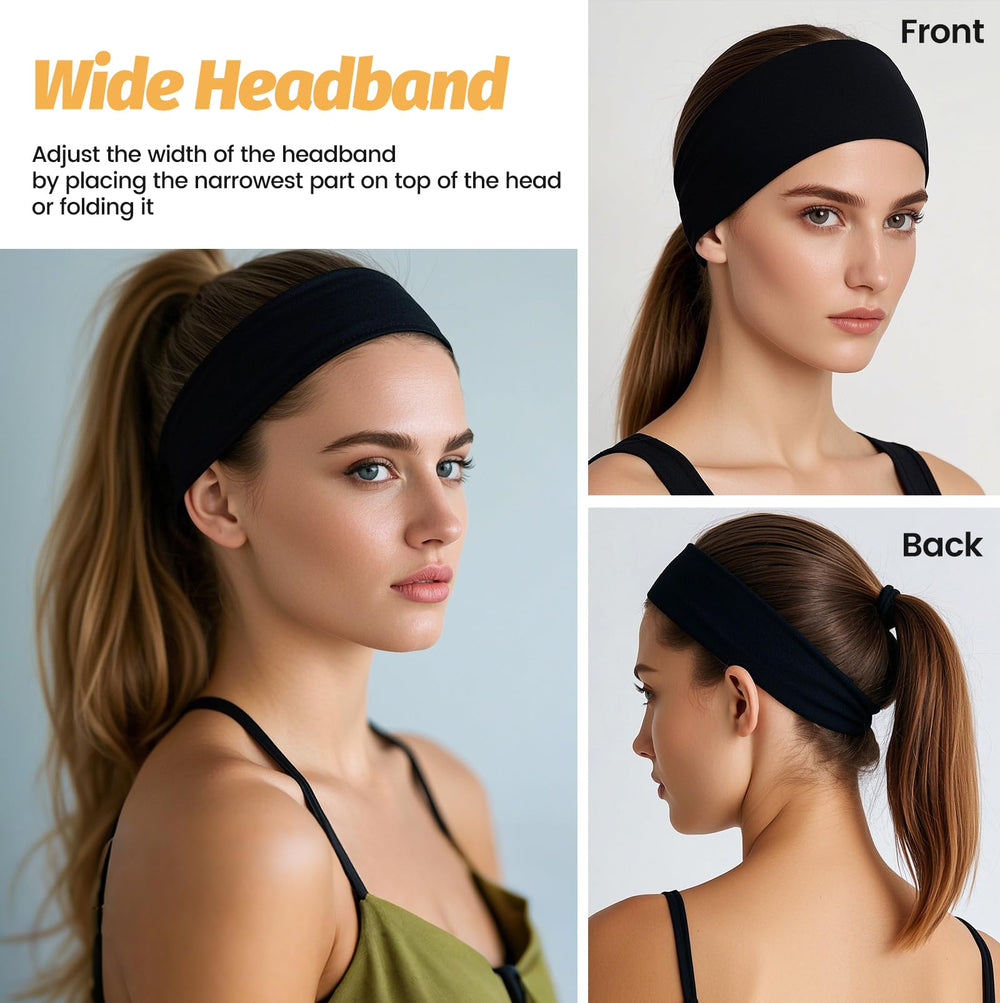 HSEM headbands white color for bright contrast and sweat-wicking performance during workouts.