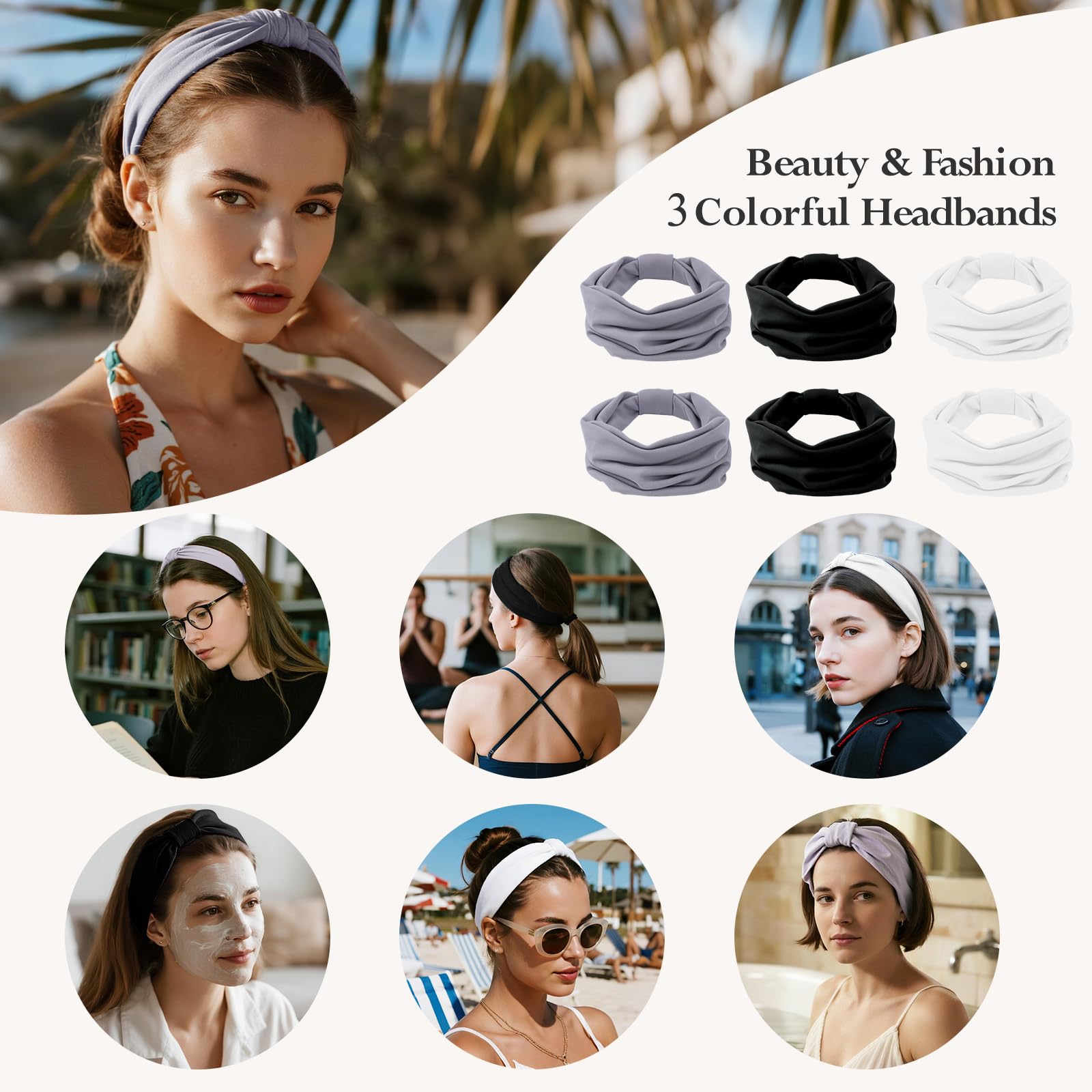 HSEM headbands-cotton-blend-fabric worn during yoga for breathable, comfortable support