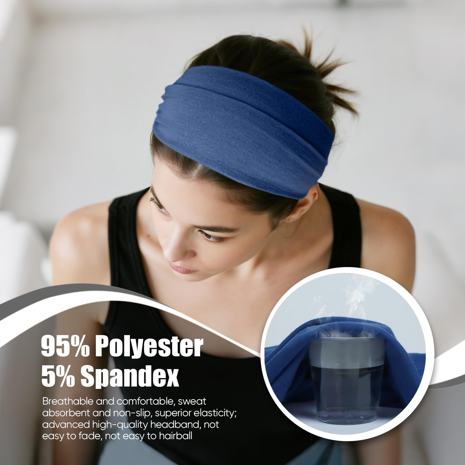 HSEM cotton-cloth turban-style headbands provide versatile styling and full coverage.