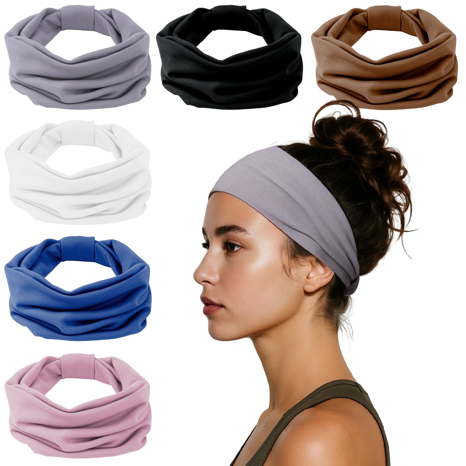 HSEM knotted headbands with wide elastic offer non-slip comfort for workouts and daily wear.