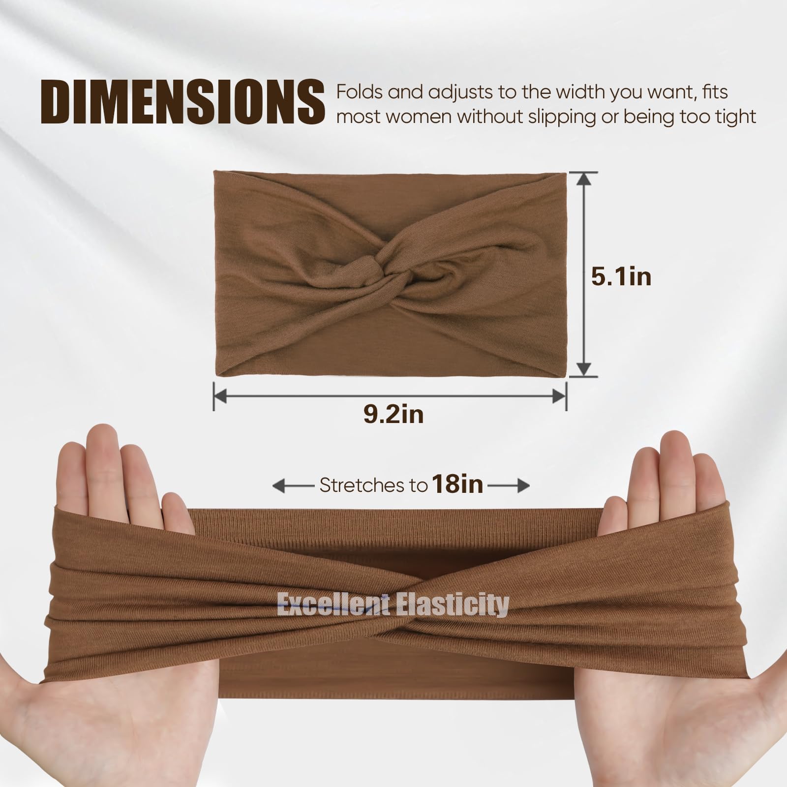 HSEM wide thick elastic band headbands offer soft, stretchy comfort for all-day wear.