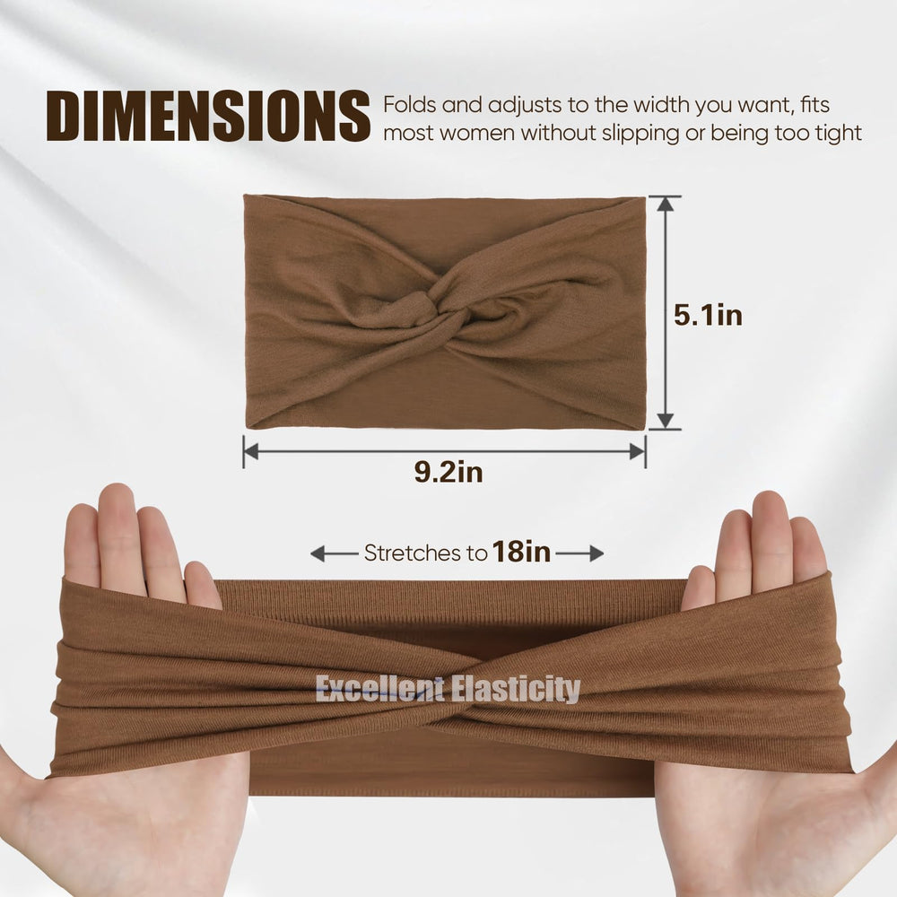 HSEM wide thick elastic band headbands offer soft, stretchy comfort for all-day wear.