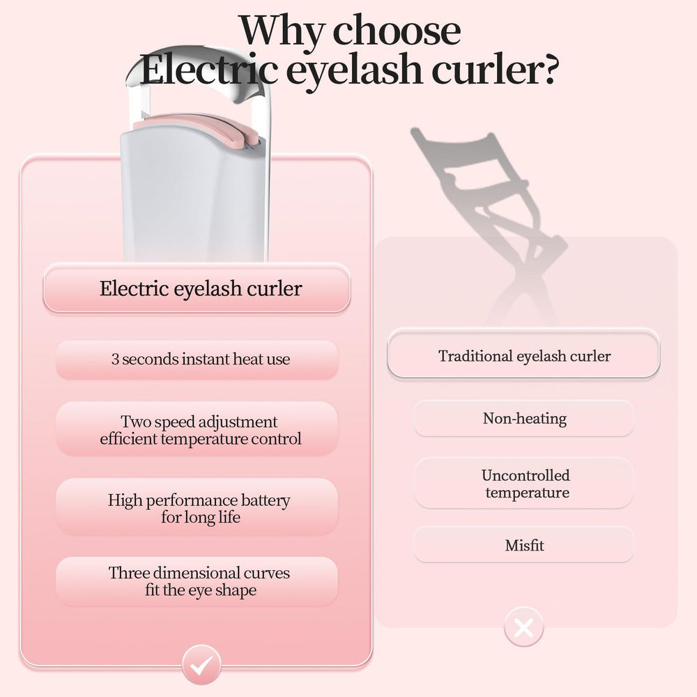 Hsenowi heated eyelash curler silicone gel skin protection for gentle curl