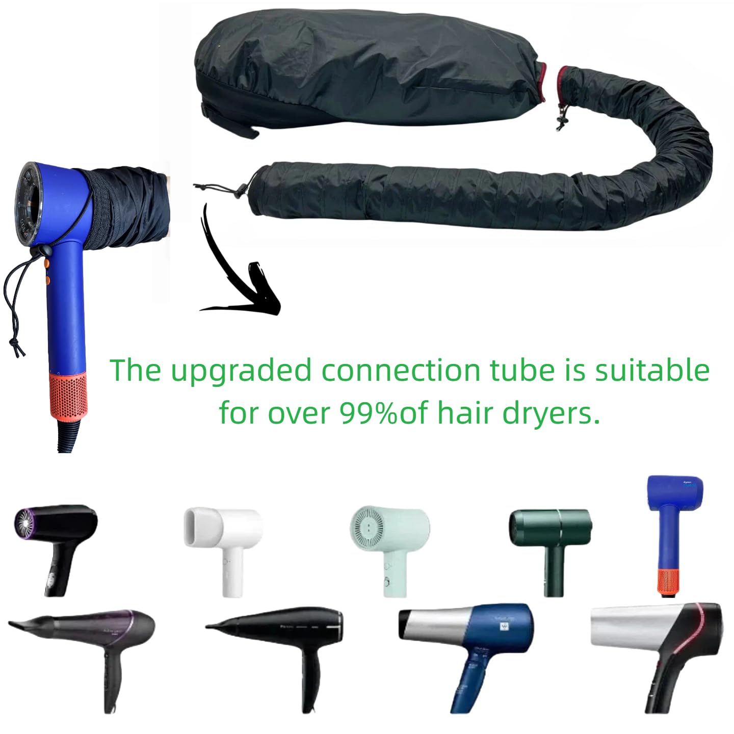 HSHHPZ extra-long nylon tube reduces noise near ears during use.