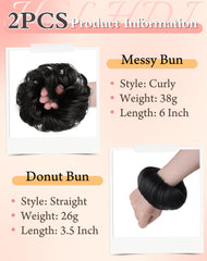 HSLHDI 2PCS donut updo small 3.5-inch offers polished elegance for special occasions.