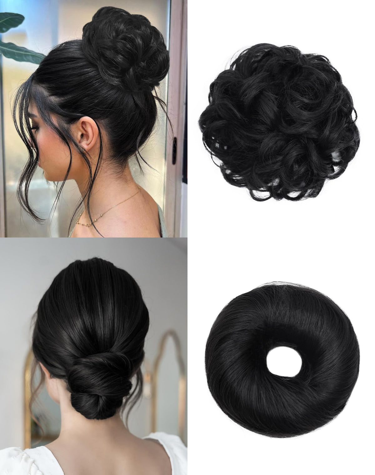 HSLHDI 2PCS messy bun large 6-inch creates effortless volume for everyday looks.