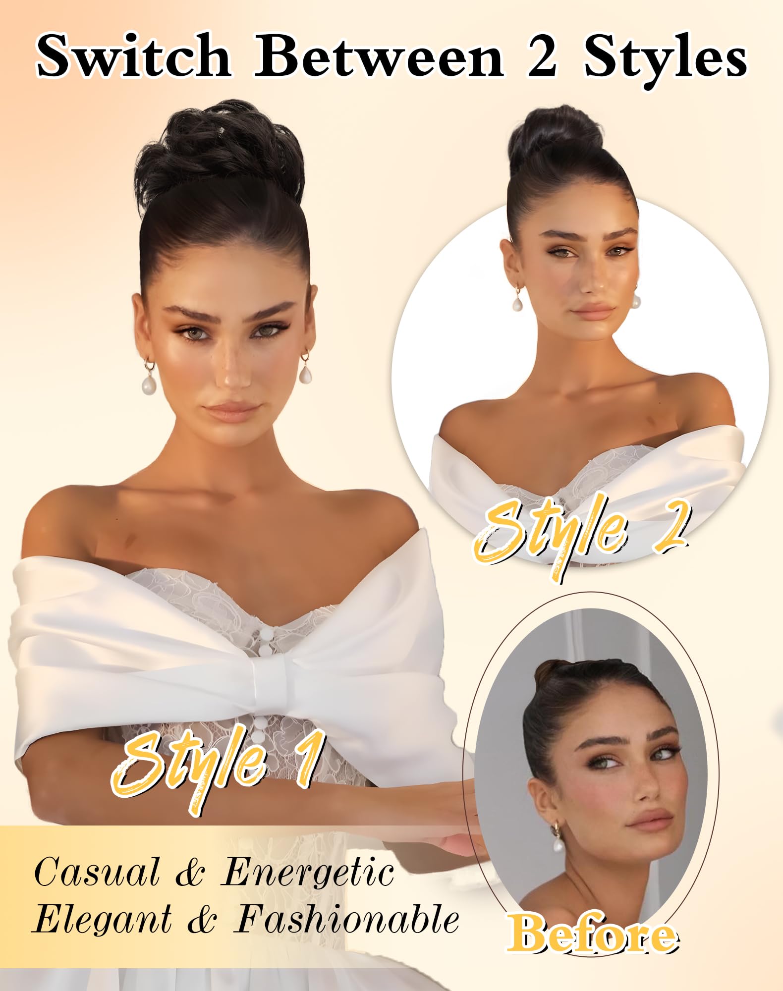 HSLHDI elastic band hidden grip image emphasizes secure fit for diverse hair types