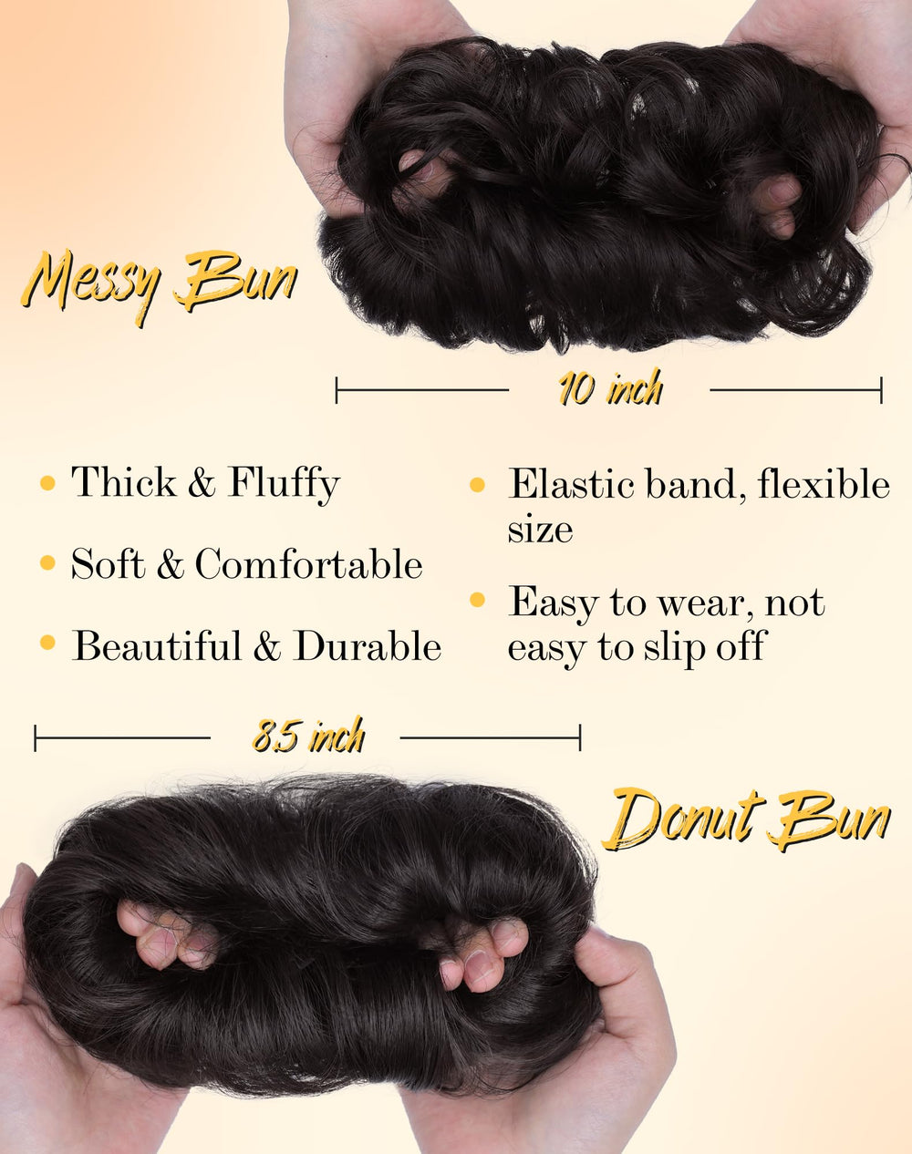 HSLHDI two-styles hair piece set image demonstrates easy switch between styles