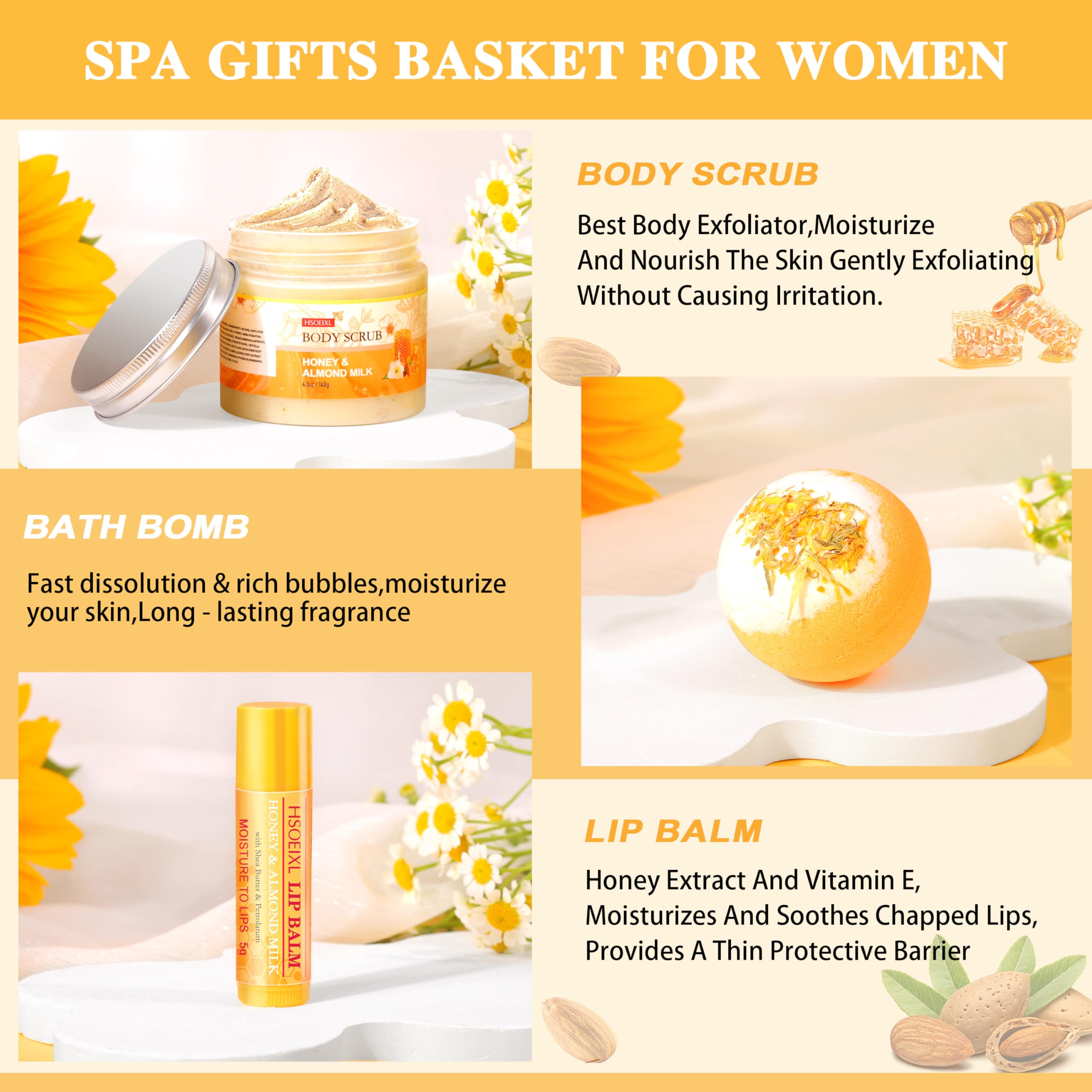 HSOEIXL almond milk honey hand cream, quick non-greasy moisture for daily use.