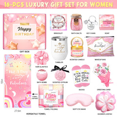 HSOEIXL luxury spa gift box with beach towel and tumbler for at‑home pampering.