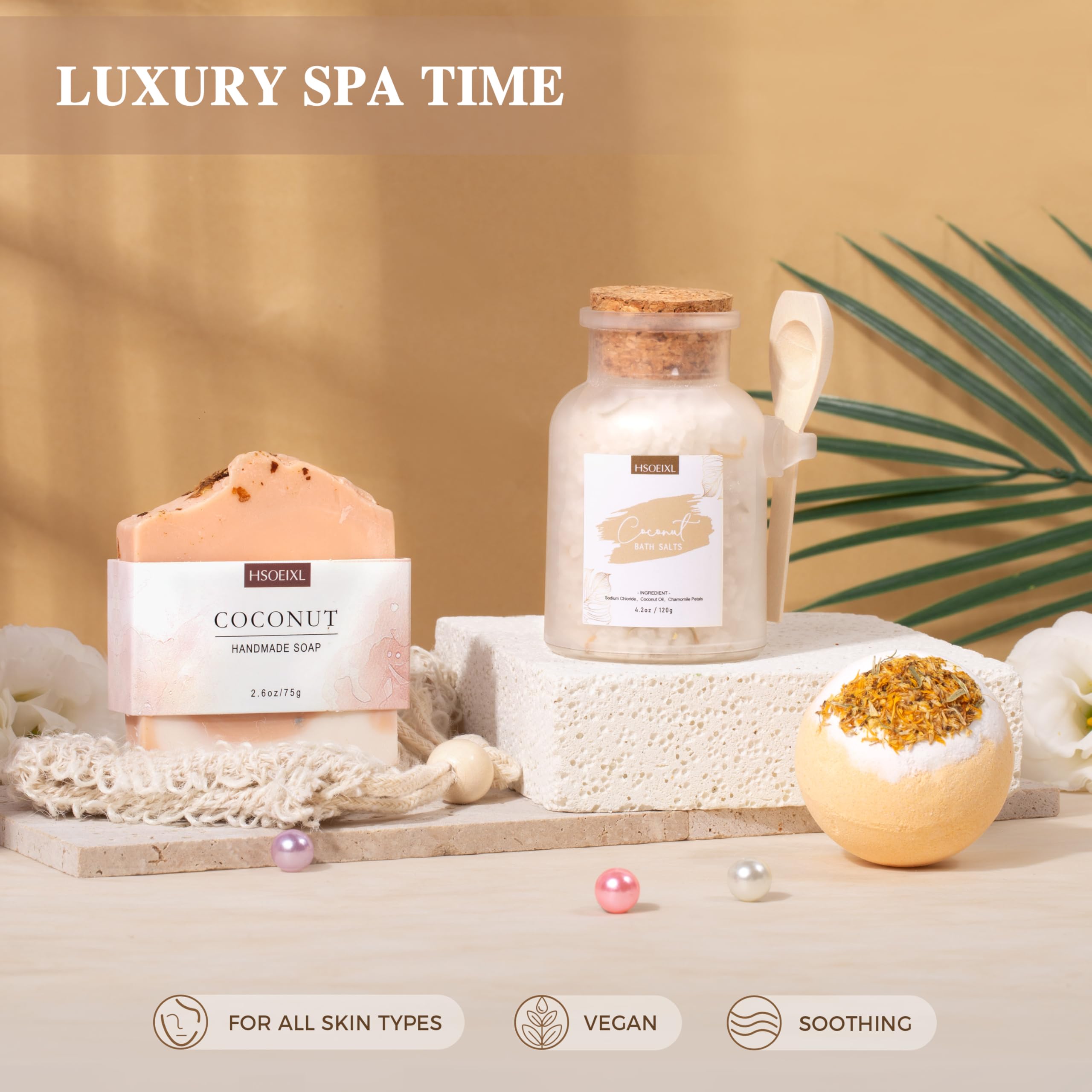 HSOEIXL Soy Candle adds calming coconut aroma for cozy evenings.