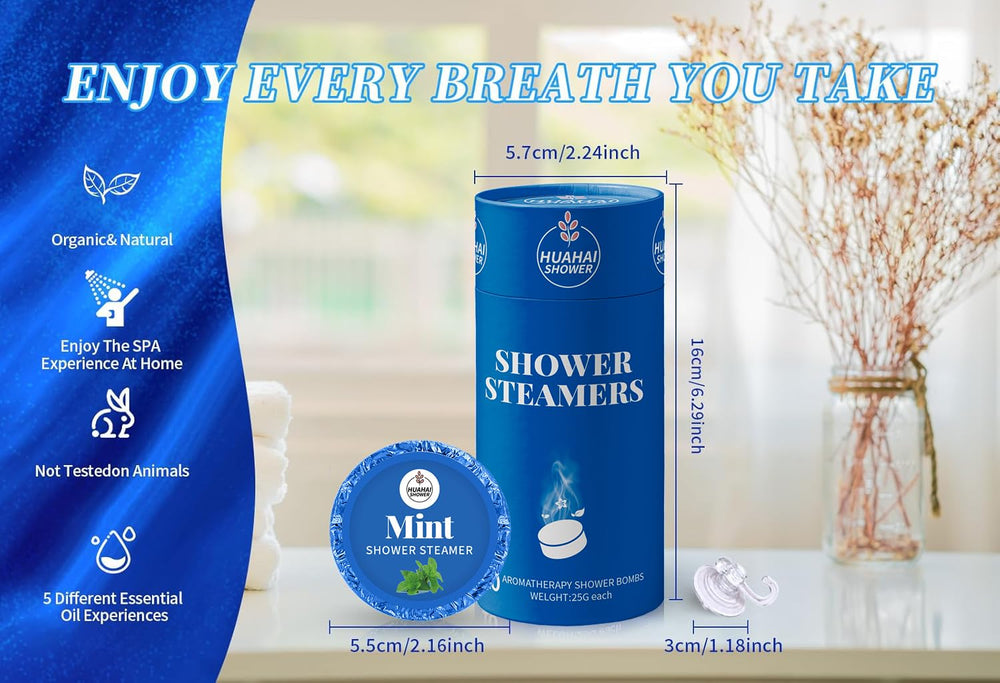 HUAHAI SHOWER gift box with ten steamers and hooks.