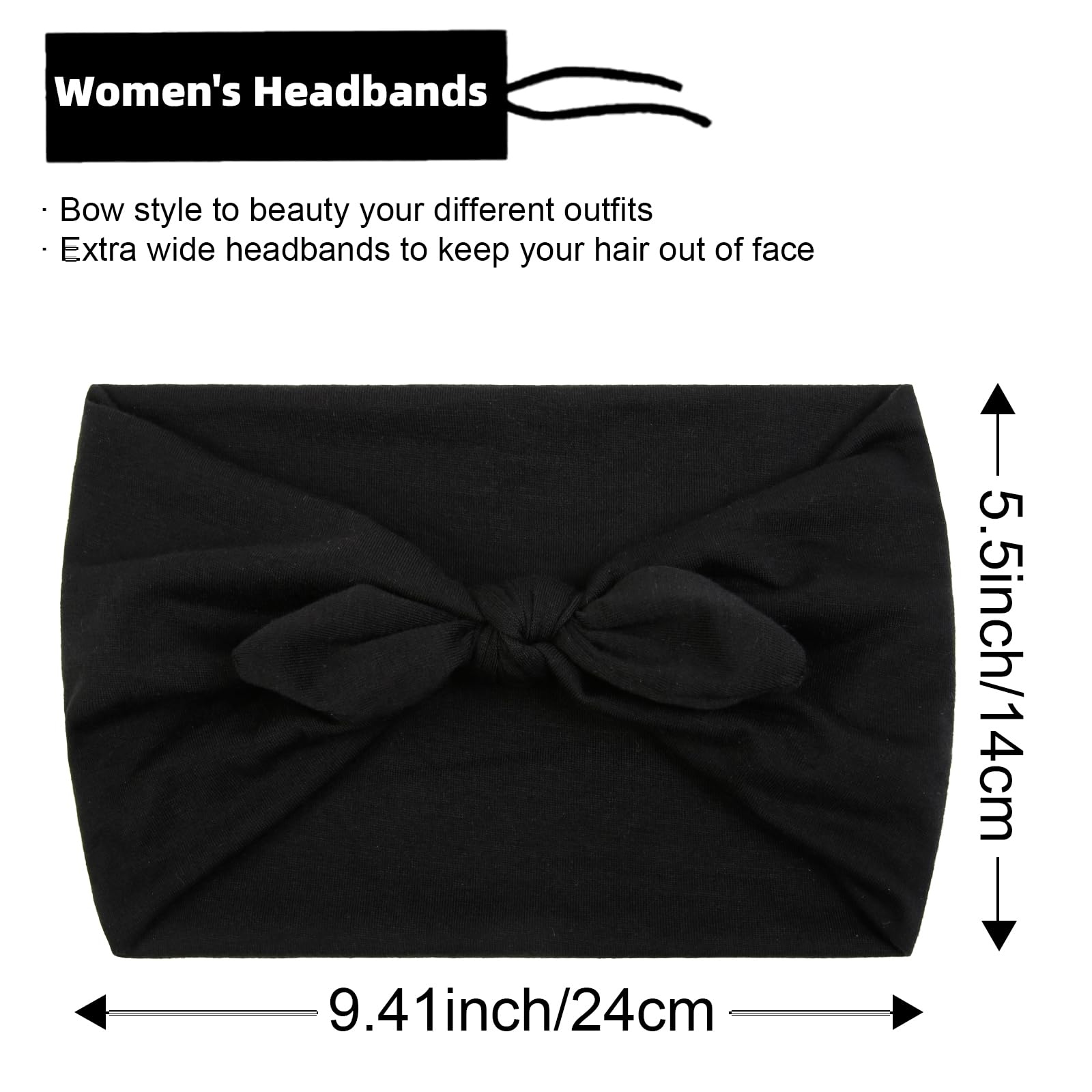 Huachi bow headband back view showing secure non-slip grip for workouts.