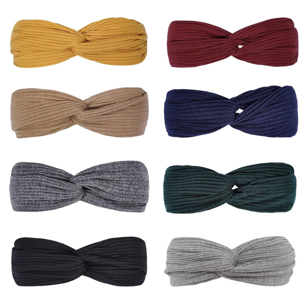 Huachi headband criss-cross turban style adds chic flair.